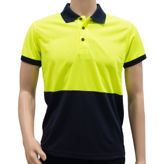 REMERA POLO DRY AMARILLO/AZUL