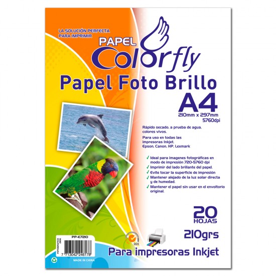 Papel Foto Cf A4 210Gr 20 Hojas