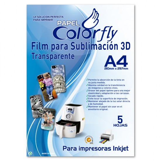 Film 3D A4 Korea Pack 5 Hojas