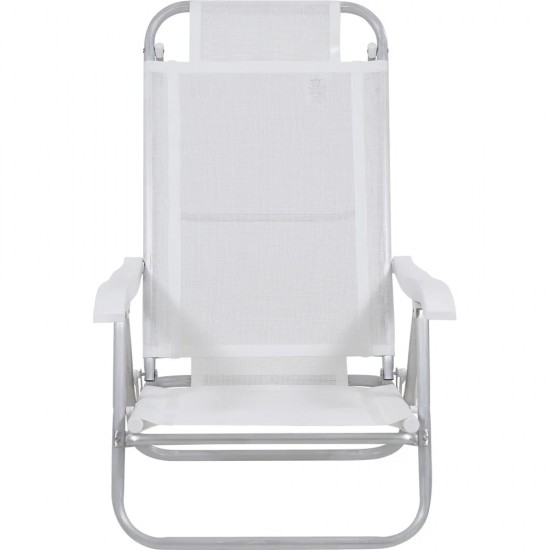 Silla Reclinable Bel Aluminio 6 Pos. Blanco