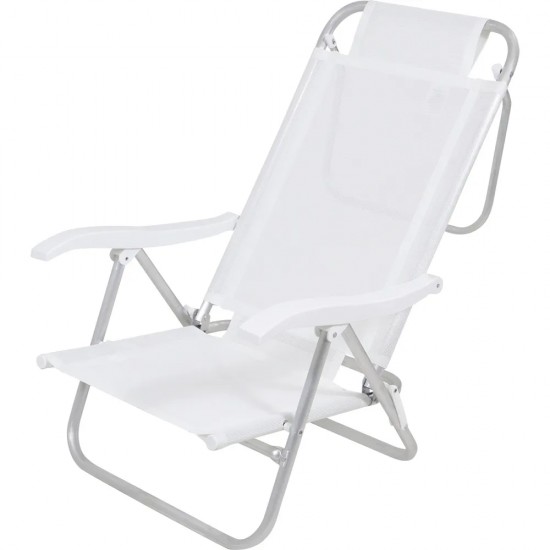 Silla Reclinable Bel Aluminio 6 Pos. Blanco