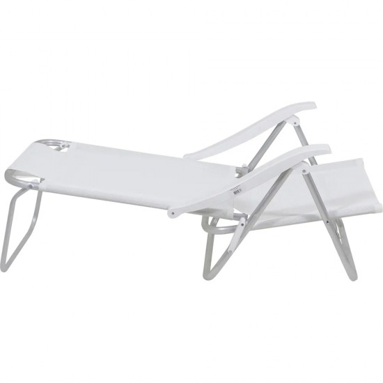 Silla Reclinable Bel Aluminio 6 Pos. Blanco