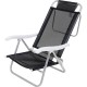Silla Reclinable Bel Aluminio 6 Pos. Negro