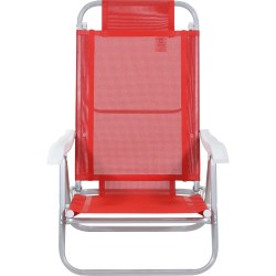 Silla Reclinable Bel Aluminio 6 Pos. Rojo