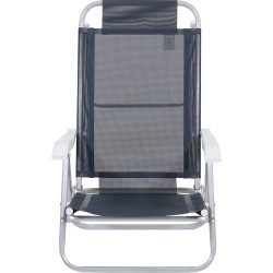 Silla Reclinable Bel Aluminio 6 Pos. Gris