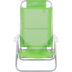 Silla Reclinable Bel Aluminio 6 Pos. Verde