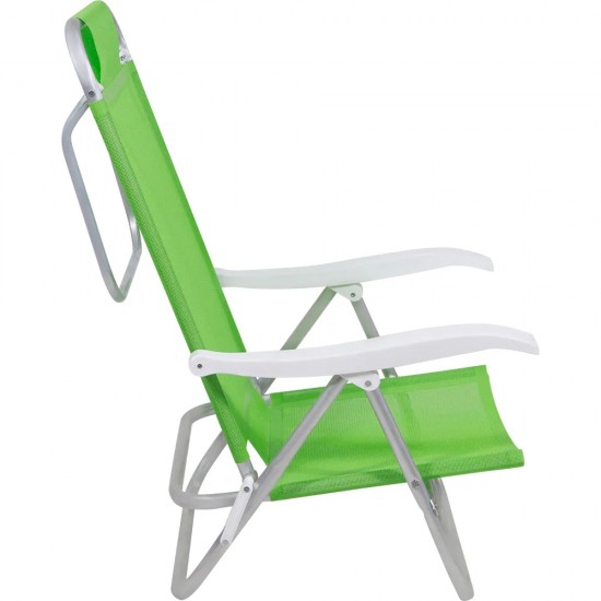 Silla Reclinable Bel Aluminio 6 Pos. Verde