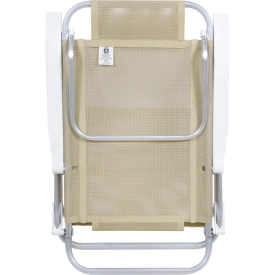 Silla Reclinable Bel Aluminio 6 Pos. Beige