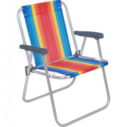 Silla Alta Bel Aluminio Rayas Rojo/Azul