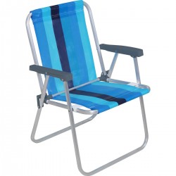 Silla Alta Bel Aluminio Rayas Azul