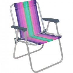 Silla Alta Bel Aluminio Rayas Violeta/Turquesa