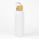 Botella Doble Pared Tapa Bambu Blanco Botella Doble Pared Tapa Bambu Blanco