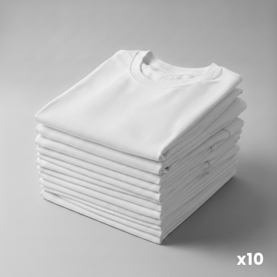Camiseta Blanca 100% algodón x10