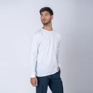 Camiseta Algodón Manga larga con puño Blanca