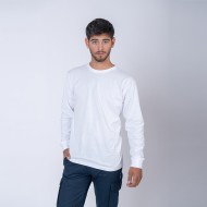 Camiseta Algodón Manga larga con puño Blanca