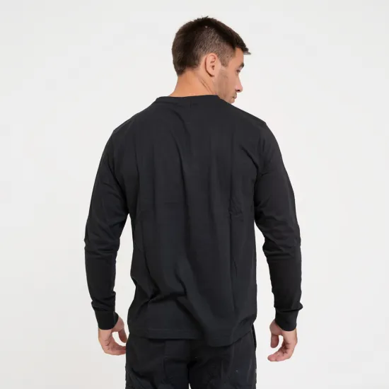 Camiseta Algodón Manga larga con puño Negra Camiseta Algodón Manga larga con puño Negra