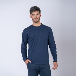 Camiseta Algodón Manga larga con puño Azul marino