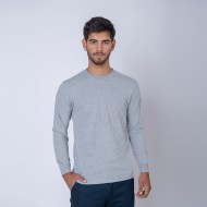 Camiseta Algodón Manga larga con puño Gris melange