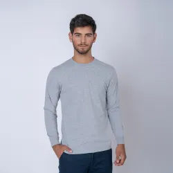 Camiseta Algodón Manga larga con puño Gris melange