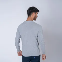 Camiseta Algodón Manga larga con puño Gris melange