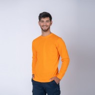 Camiseta Algodón Manga larga con puño Naranja