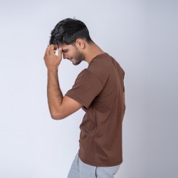 Camiseta algodon premium marron