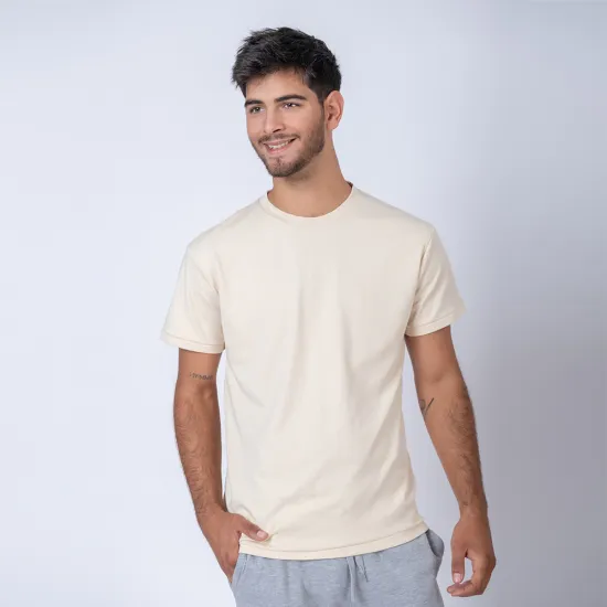 Camiseta algodon premium beige