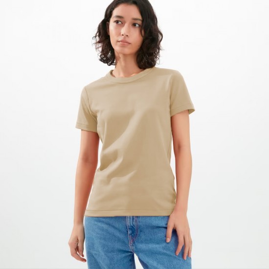 Camiseta algodon premium beige