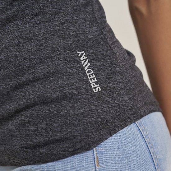 Camiseta dama SW AW negro jaspeado Camiseta dama SW AW negro jaspeado
