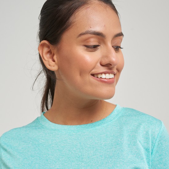 Camiseta dama SW AW verde jaspeado Camiseta dama SW AW verde jaspeado