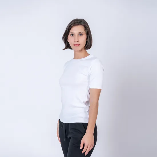 Camiseta dama rib blanco