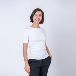 Camiseta dama rib blanco