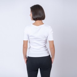 Camiseta dama rib blanco