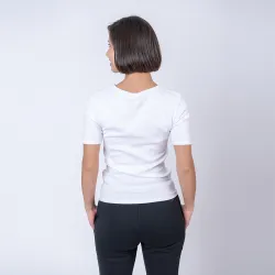 Camiseta dama rib blanco