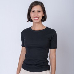 Camiseta dama rib negro