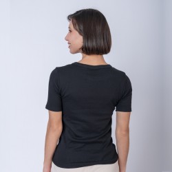 Camiseta dama rib negro