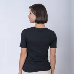 Camiseta dama rib negro