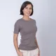Camiseta dama rib gris topo