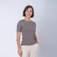 Camiseta dama rib gris topo