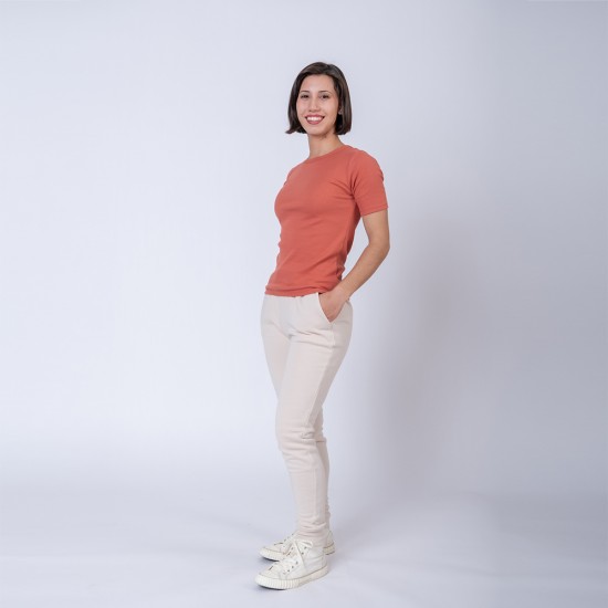 Camiseta dama rib terracota