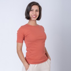 Camiseta dama rib terracota