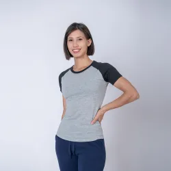 Camiseta Dama Subliprint gris melange/negro