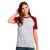 Camiseta Dama Subliprint gris melange/rojo