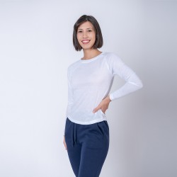 Camiseta Dama Subliprint Manga Larga blanco/blanco