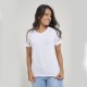 Camiseta Dama V Blanca Spandex