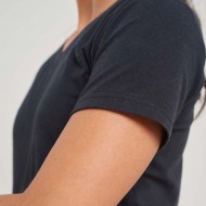 Camiseta Dama V Negra Spandex