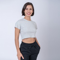 Camiseta Top Dama Verano Gris Melange