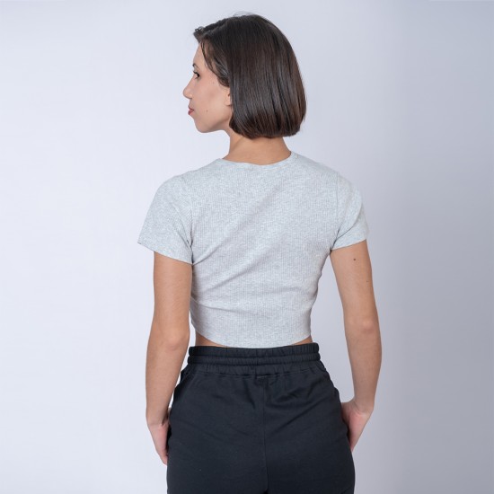 Camiseta Top Dama Verano Gris Melange