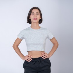 Camiseta Top Dama Verano Gris Melange