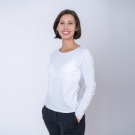 Camiseta Dama ML Cuello U Blanca